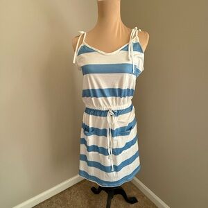 Chic Me Blue and White Striped Dress